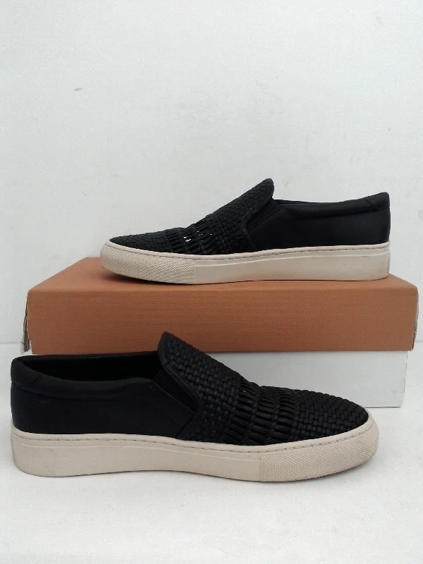 Diamond Series Via Spiga Women's Black Leather Slip-On  Sneakers Size 8 M