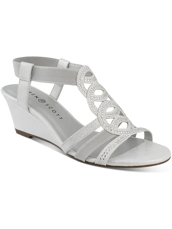 Sports fitness shoes Denice Womens Embellished Slingback Wedge Sandals