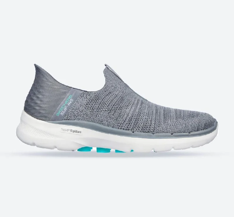 Sports Zipper Style Women's Wide Fit Skechers 124569 Slip-ins GO WALK 6 Fabulous View Sneakers - Grey