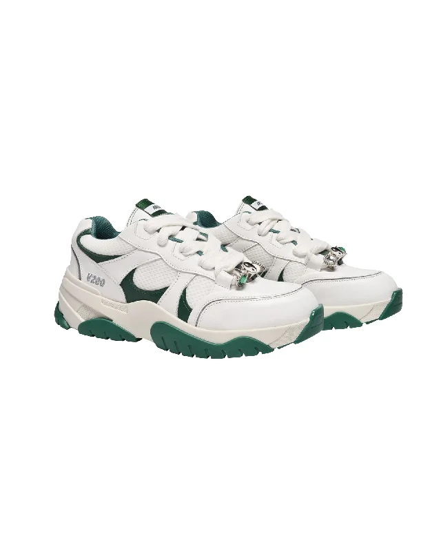 Simple Solid Color Catfish Sneakers - Axel Arigato -  White/Green Kale - Leather