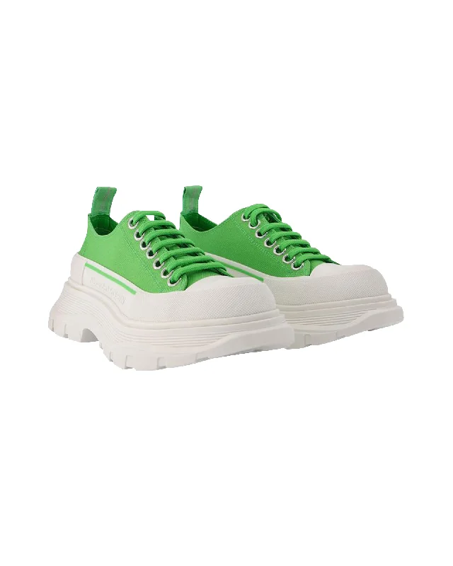 Design And Tailoring Tread Slick Sneakers - Alexander Mcqueen - Green/White - Leather