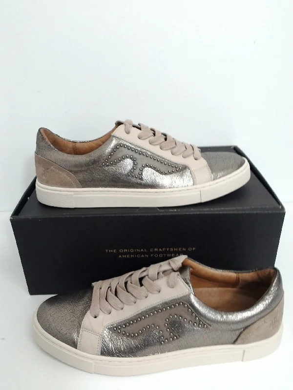 New Products FRYE Women's leather Lena Zip Low sneakears Bronze size 6M