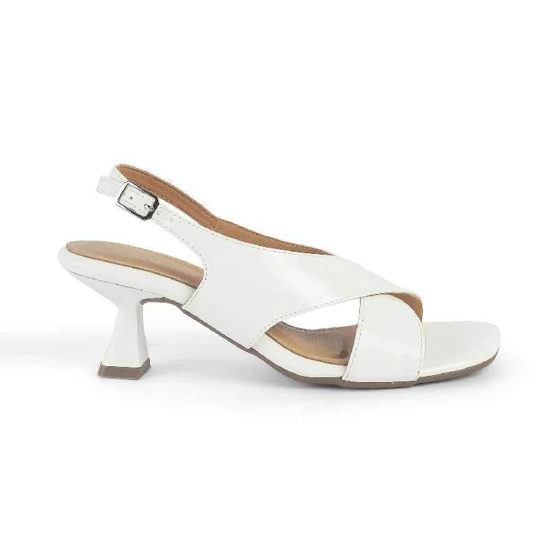 Multi-functional style Tresmode Belize White Women's Dress Heel Sandals