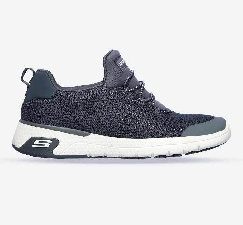 Printed pattern Women's Wide Fit Skechers 77281EC Marsing Waiola SR Safety Sneakers - Charcoal