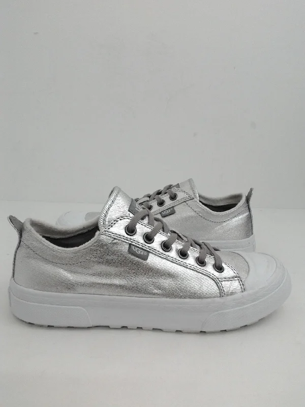 Extra long version UGG Women's Metallic Silver Platform Sneakers Size 6 M
