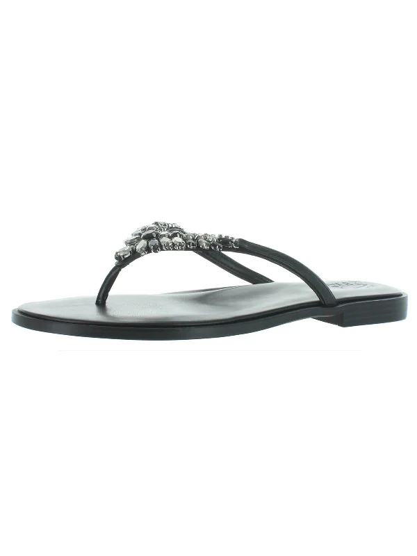Street Fashion Fallyn Womens Rhinestone Slip On Thong Sandals