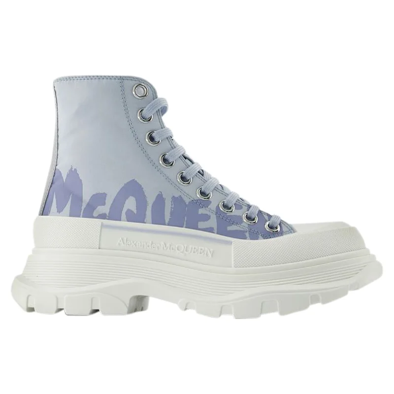 Elegant Tailoring Tread Slick Sneakers - Alexander Mcqueen - Black/White - Leather