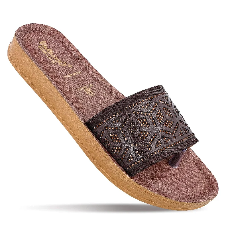 Customized Version Women's Slide Sandals  - WE2355 Brown