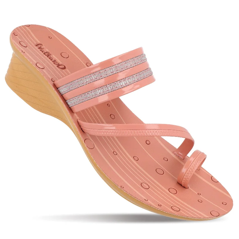 Lazy Style Walkaroo Womens Toe-Ring Slide Sandal  - WL7420 Peach