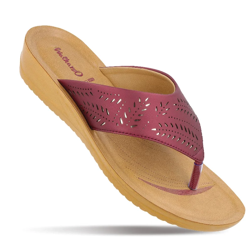 Stand-up collar design Women's Daily Wear Sandals  - WL7165 Maroon
