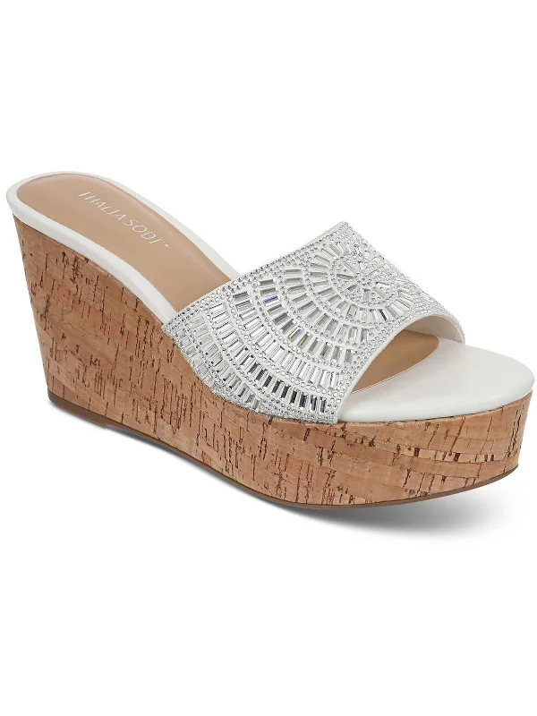 Street Fashion Jae Womens Faux Suede Slip-On Wedge Sandals