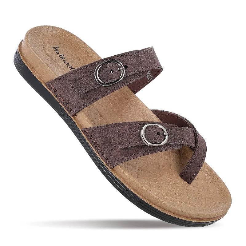 Sports Fitness Style Women's Daily Wear Comfort Sandals - WE2501 BROWN