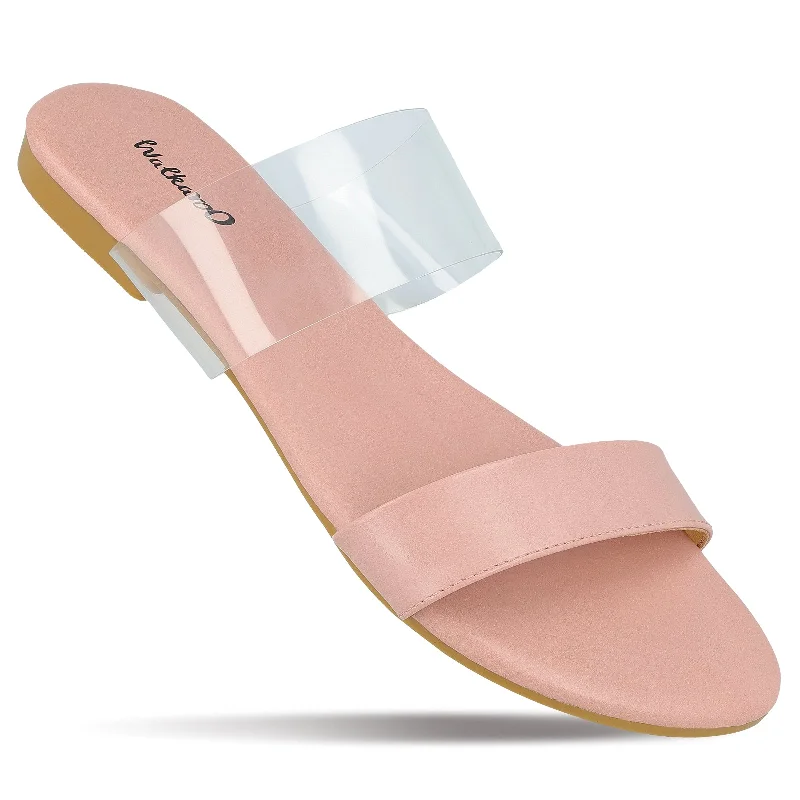 Simple Solid Color Walkaroo Womens Fancy Hand Made Footwear  - WP97013 Pink