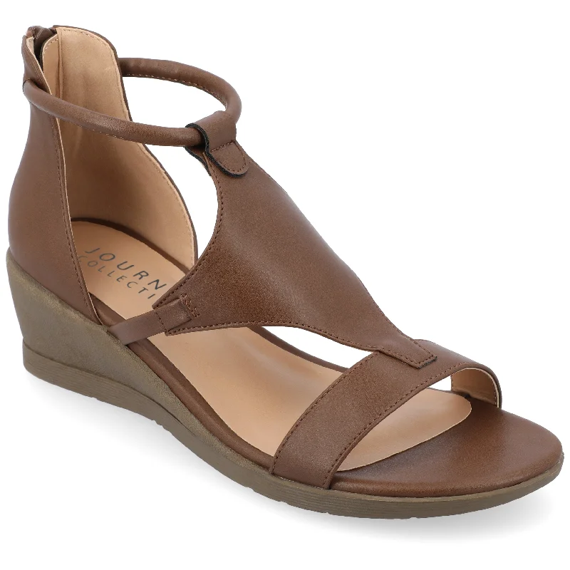 Comfortable down Journee Collection Women's Trayle Sandal Wedge