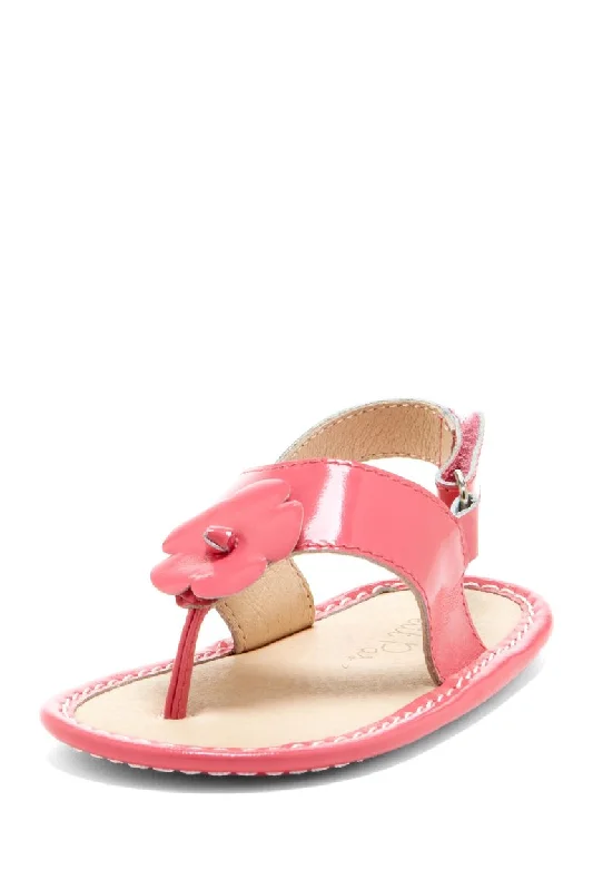 Sports Fitness Style Coral Hibiscus Applique Sandals