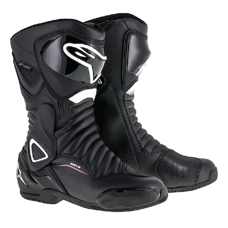 Loose Fit Alpinestars Stella SMX 6 V2 Drystar Ladies Boots Black / White / Fuchsia