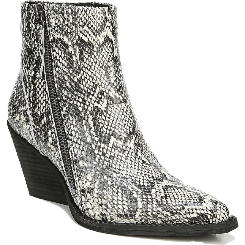 Black White Snake Leather