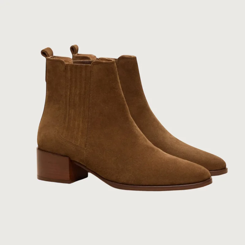Casual And Versatile Rivecour No408 Hazelnut Suede ankle Boots