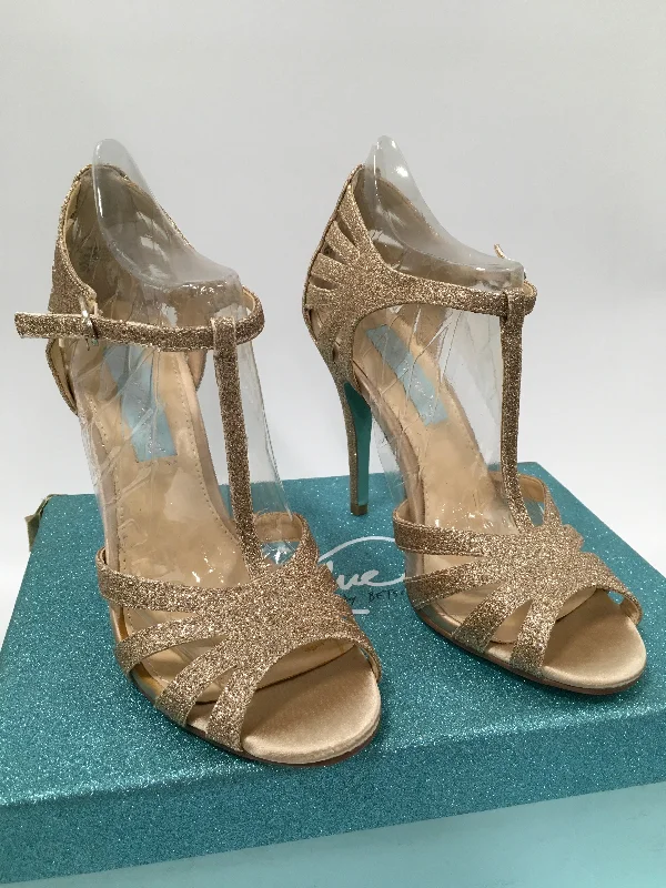 High-end Fabrics Shoes Heels Stiletto By Betsey Johnson In Gold, Size: 5.5