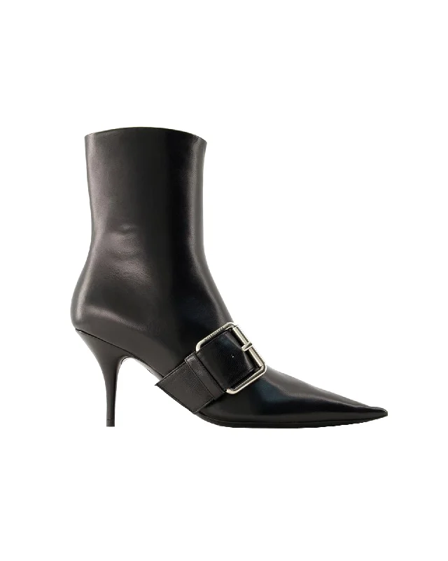 Fashionable sports Knife Belt M80 Ankle Boots - Balenciaga - Leather - Black/Silver