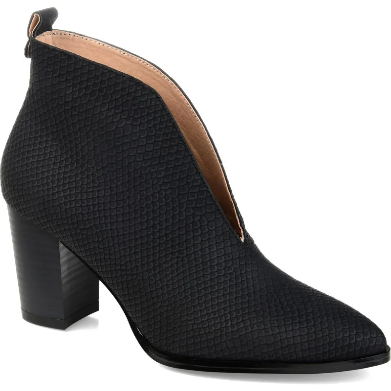 Unique Design Journee Collection Womens Bellamy Embossed Pointed Toe Booties