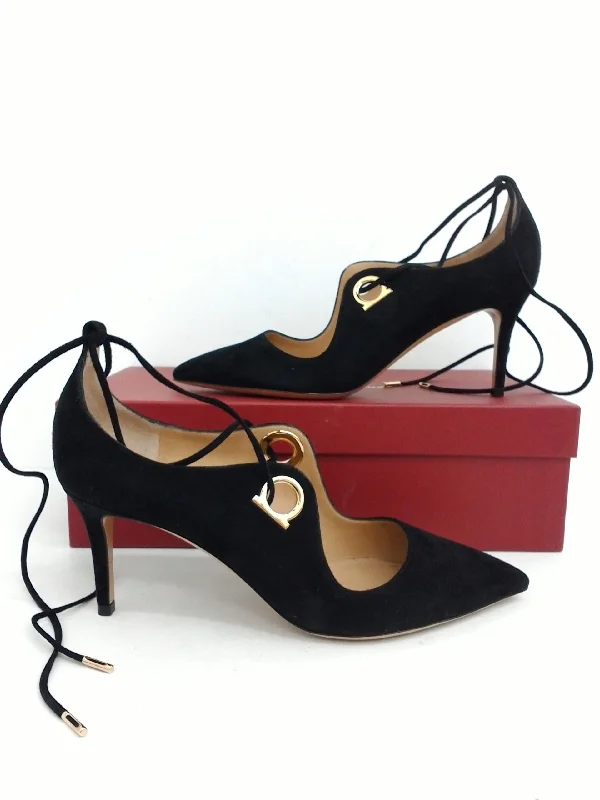 Exquisite workmanship Salvatore Ferragamo Women's Fidan Black Suede Kid Size 6.5 B