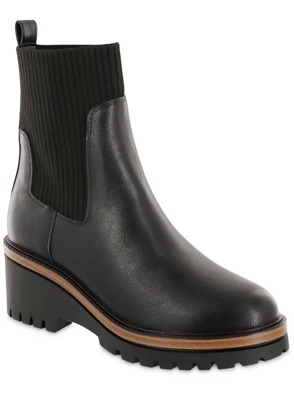 Sports Comfort Style Soraya Womens Faux Leather Mid-Calf Boots
