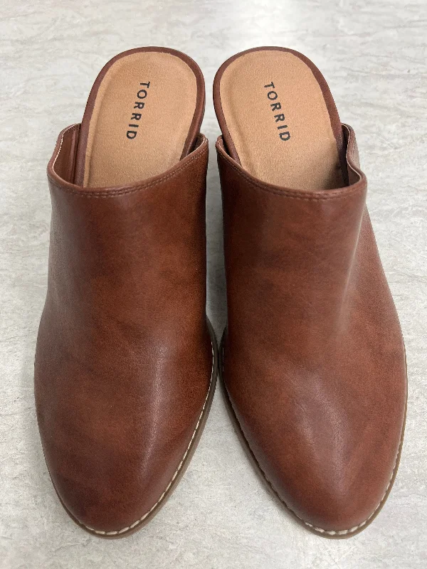 Elegant Tailoring Shoes Heels Block By Torrid In Brown, Size: 8