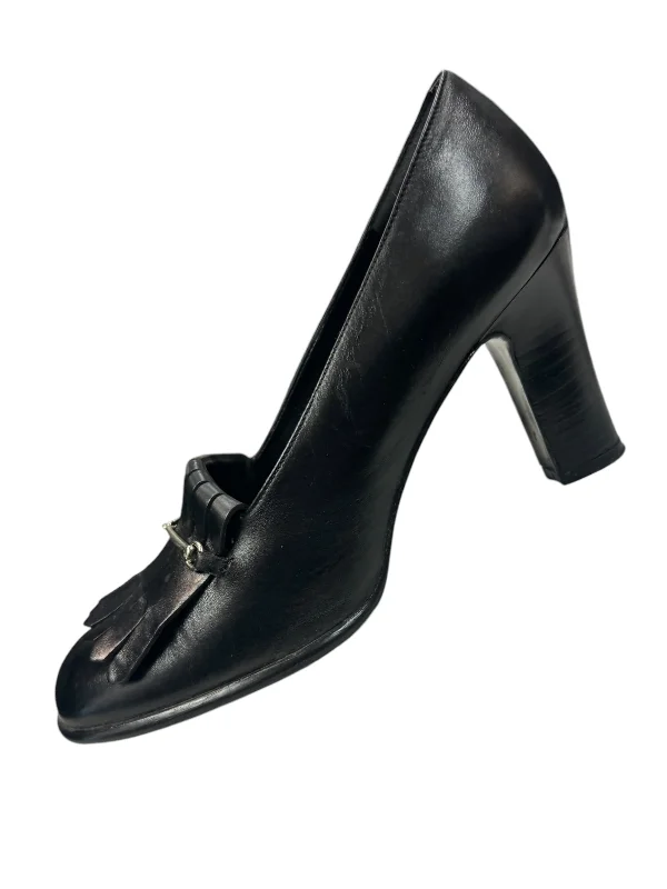 Knitted Design Shoes Heels Block By Enzo Angiolini In Black, Size: 8.5