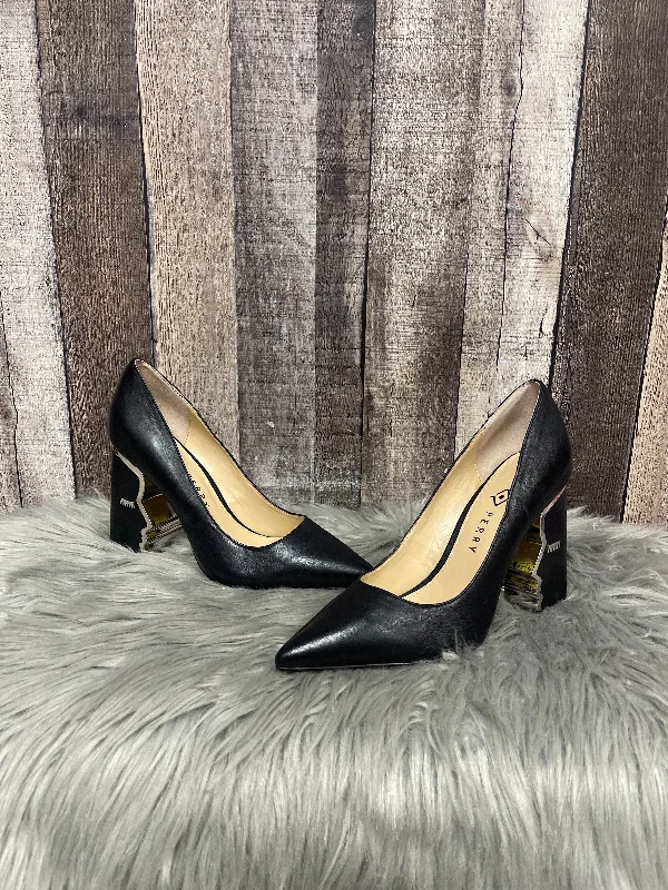 Stand-up collar design Shoes Heels Block By Cmc In Black & Silver, Size: 8