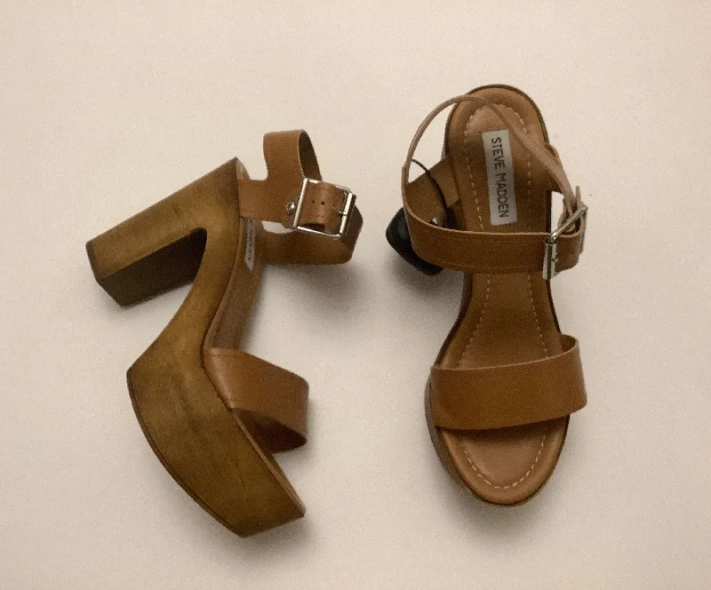 Simple research Shoes Heels Block By Steve Madden In Brown, Size: 9