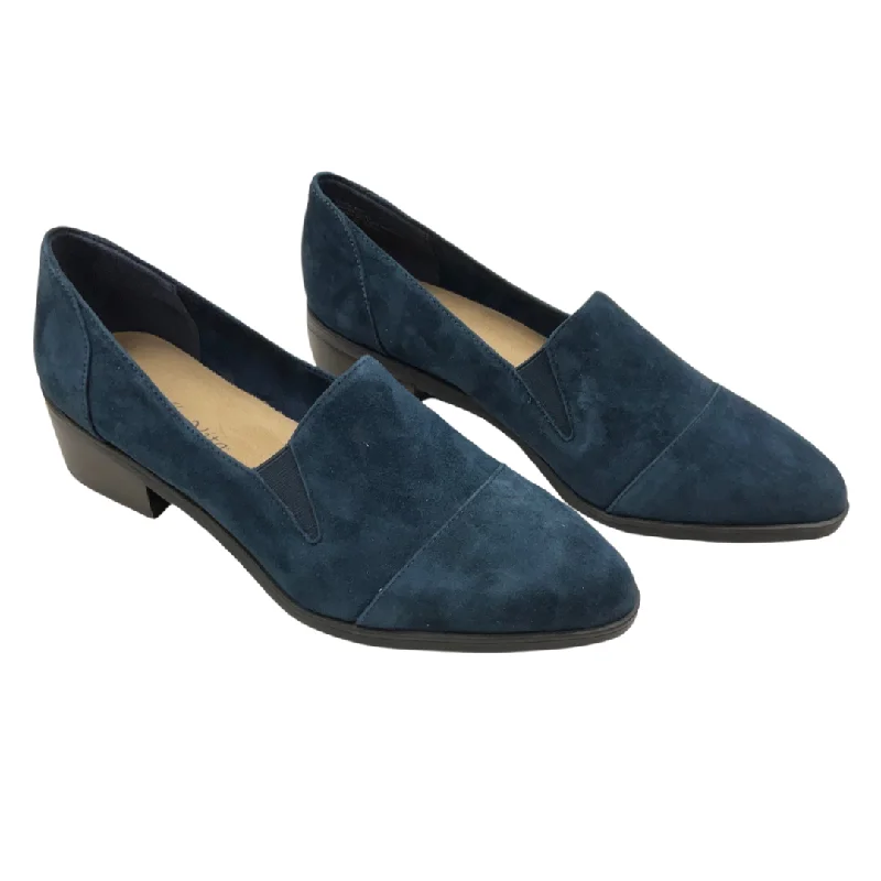 Denim Design Shoes Heels Block By Clothes Mentor In Black, Size: 8.5