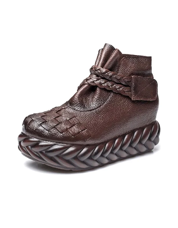 Sports suit style Autumn Winter Retro Handmade Waterproof Platform Boots