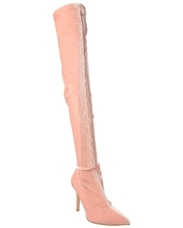 Noble Temperament Gianvito Rossi Ribbon Cuissard 85 Velvet Over-The-Knee Boot