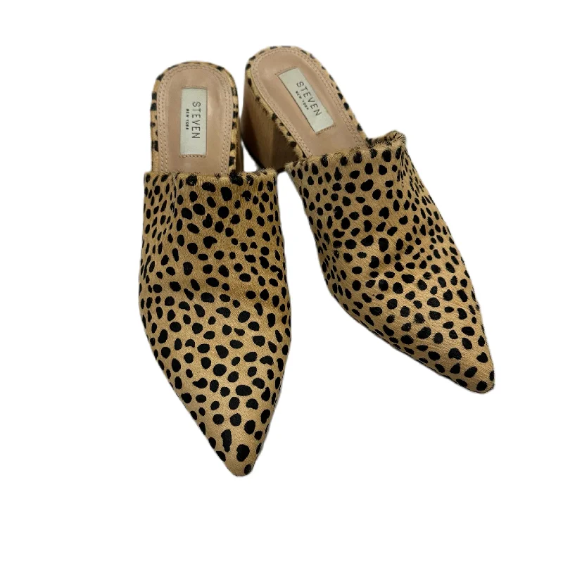 Fashionable sports Shoes Heels Block By Steve Madden In Animal Print, Size: 9