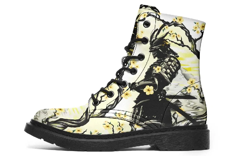 Noble Temperament Samurai And Yellow Flowers