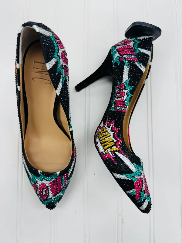 Hooded design Shoes Heels Stiletto By Inc In Black & Green, Size: 5.5