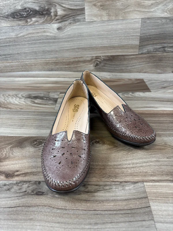 Elegant Tailoring Shoes Heels Block By Sas In Bronze, Size: 7.5