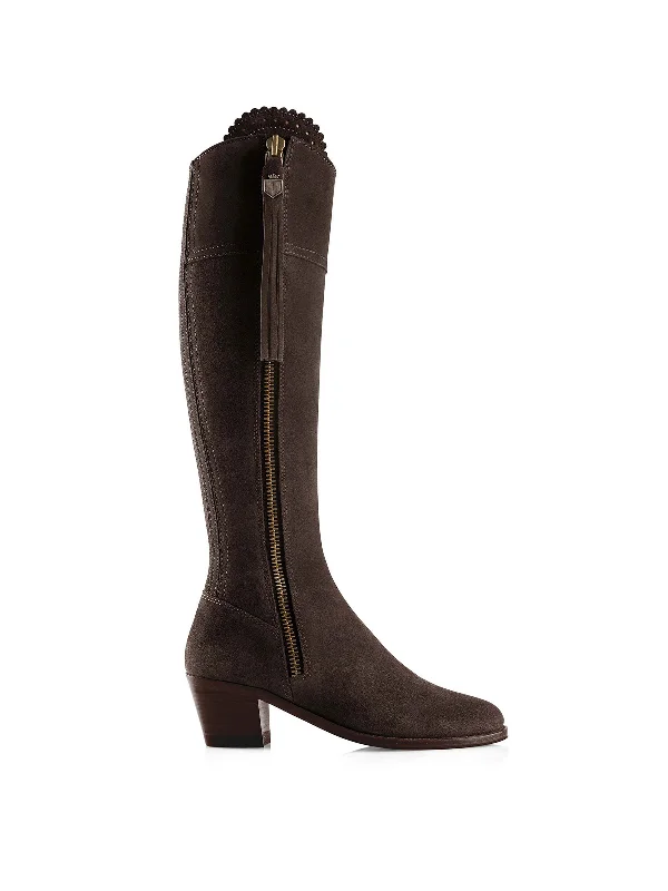 Ultra-lightweight Heeled Regina (Regular Fit) - Chocolate Suede
