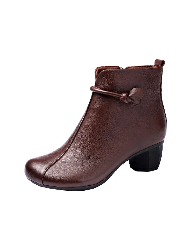 Simple research Autumn Winter Comfortable Elegant Chunky Heel Boots 35-41