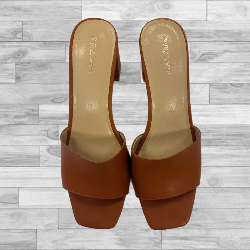 Sports Fitness Wear Shoes Heels Block By Clothes Mentor In Brown, Size: 10