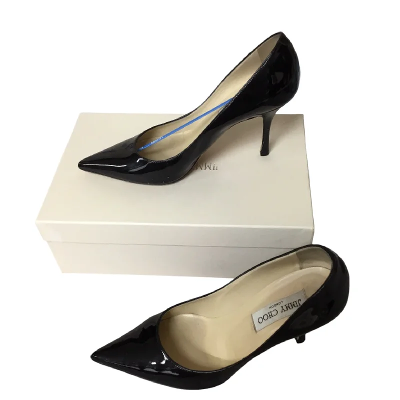 Simple Solid Color Shoes Heels Stiletto By Jimmy Choo In Black, Size: 6.5