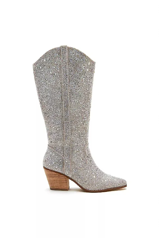 Classic Series Nashville Rhinestone Boots In Clear