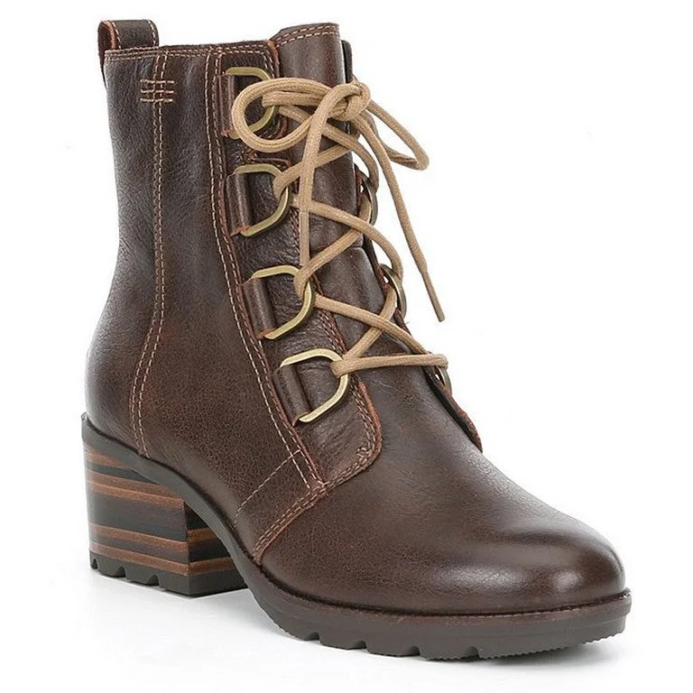 Warm and substantial Sorel Cate Lace Bootie- Burro - WATERPROOF