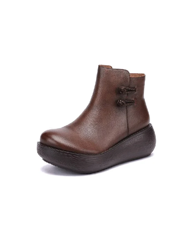 Minimal Style Autumn Winter Comfortable Wide Toe Box Platform Boots