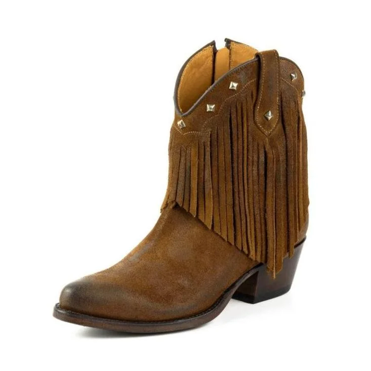 Classic style WOMEN'S BOOTS WITH FRINGES