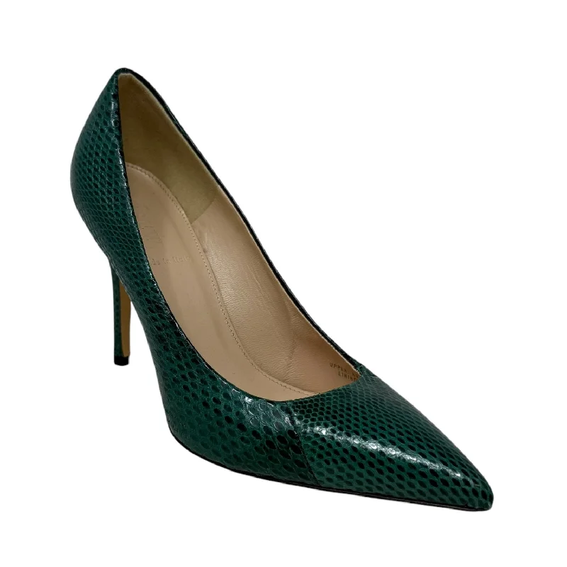 Minimal Style Roxie Snakeskin Stiletto Pumps By J. Crew Collection In Green, Size: 6