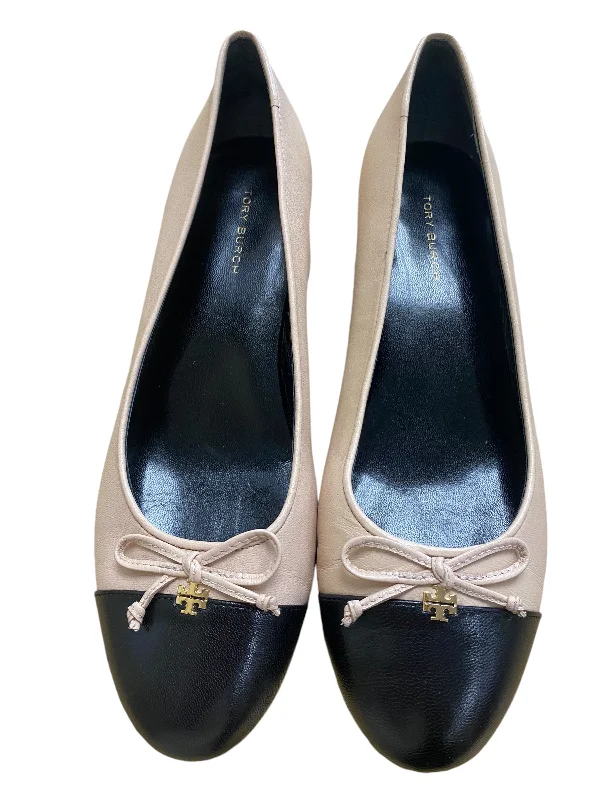 Stunning Fashion Shoes Heels Block By Tory Burch In Black & Pink, Size: 6.5