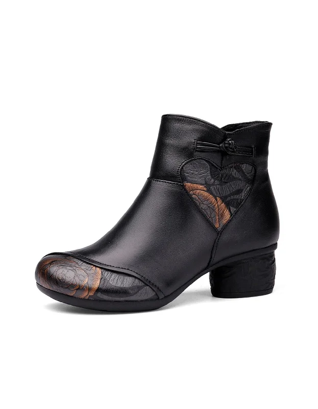 Extra long version Autumn Winter Retro Leather Handmade Chunky Boots | Gift Shoes