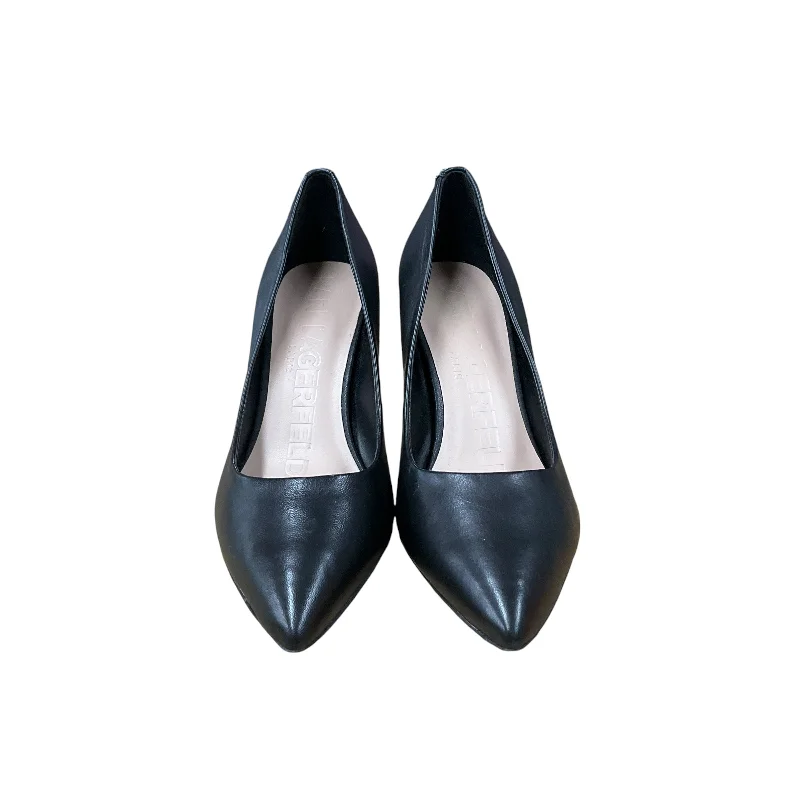 Nightclub Style Shoes Heels Stiletto By Karl Lagerfeld In Black, Size: 8.5